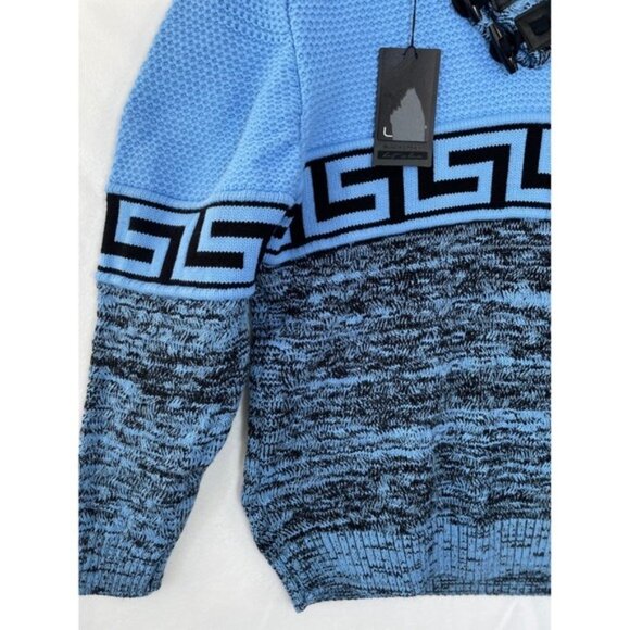 LCR Black Edition Shawl‎ Collar Sweater Greek Key Knitwear Wool Pullover 3XL Men - Picture 10 of 10